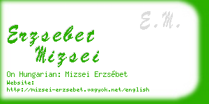 erzsebet mizsei business card